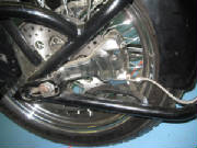 brake caliper mount bracket installed