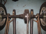 Trike axle with 4 piston caliipers